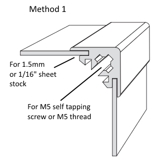 16x16mm Corner Extrusion Sliding Panel Method